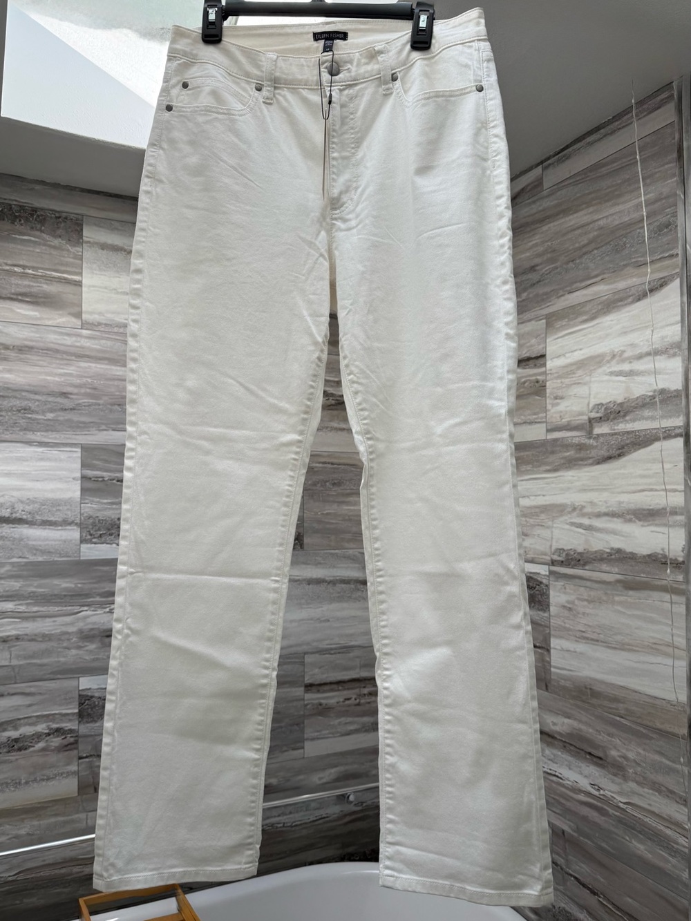 NWT W’s 12 Eileen Fisher White Straight-Leg Jeans